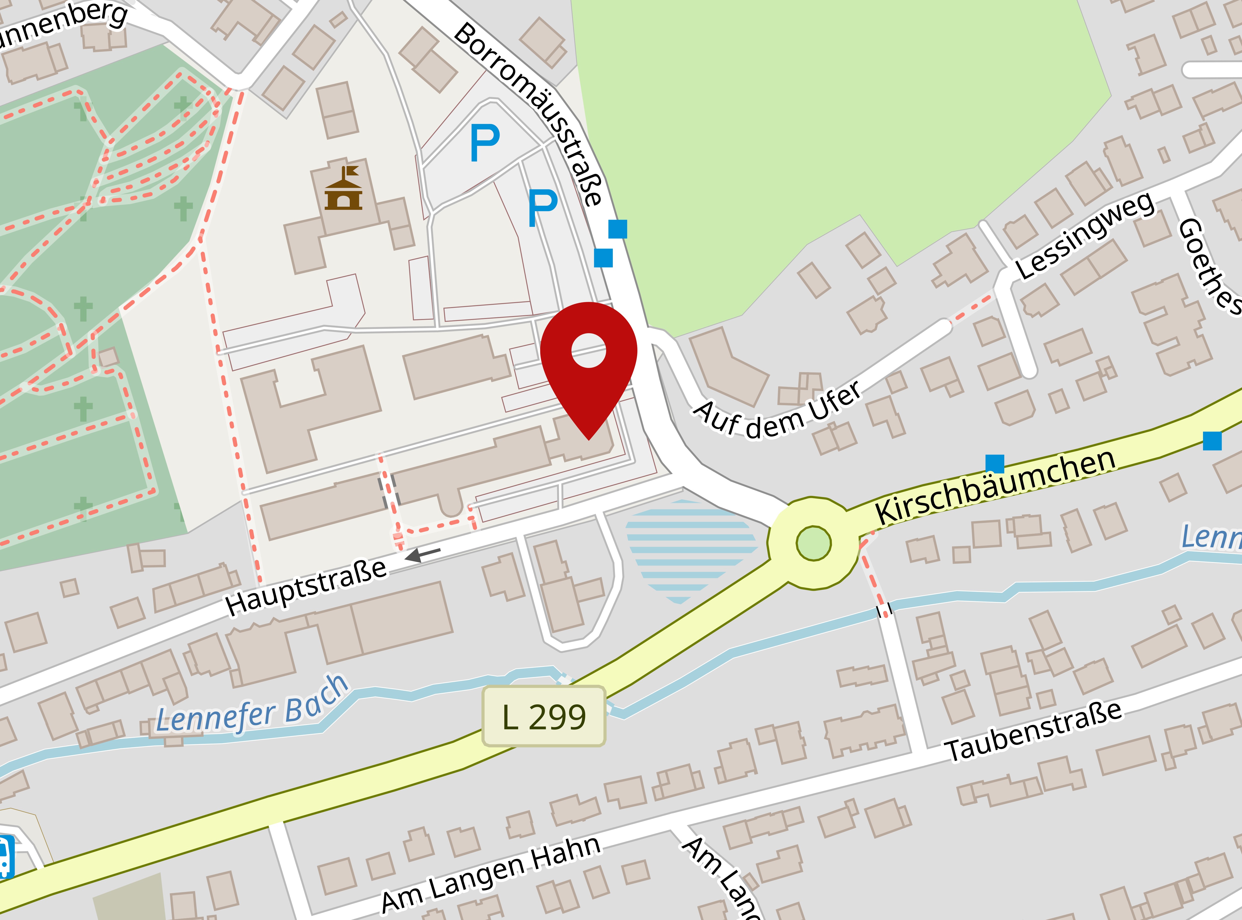 Standort der Praxis auf der Karte. Abbildung der Kartendaten von Open-Street-Maps (OSM).